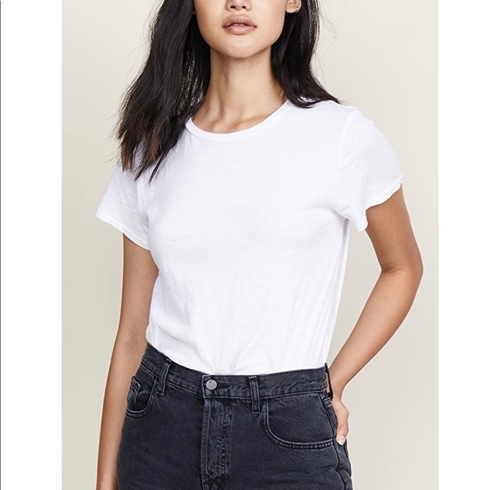 7 For All Mankind Women’s Ivory Crew Basic Tee Size XS,M NWT